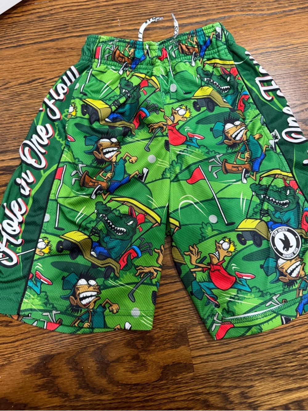 Boys YM Flow Society golf print shorts